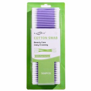Purple Paper Stick Cotton Swabs 500 Count in Blister Card