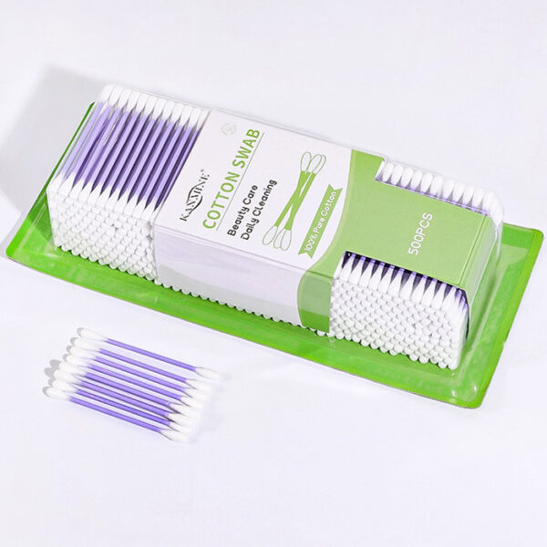 Purple Paper Stick Cotton Swabs 500 Count in Blister Card - Image 5