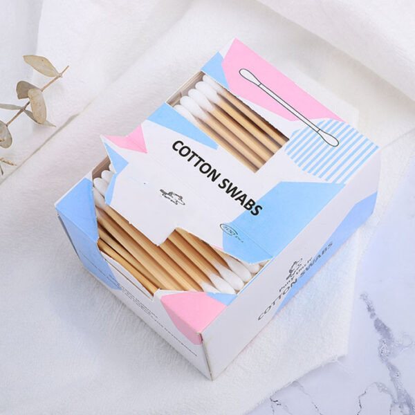 Custom Tear-open Paper Box Bamboo Stick Cotton Swabs 100/200/300 Count - Image 5