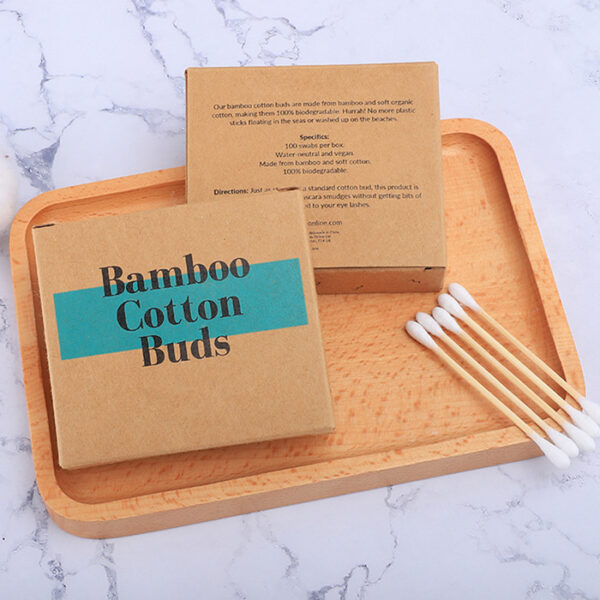 Biodegradable Bamboo Stick Cotton Swabs 100 Count - Image 5